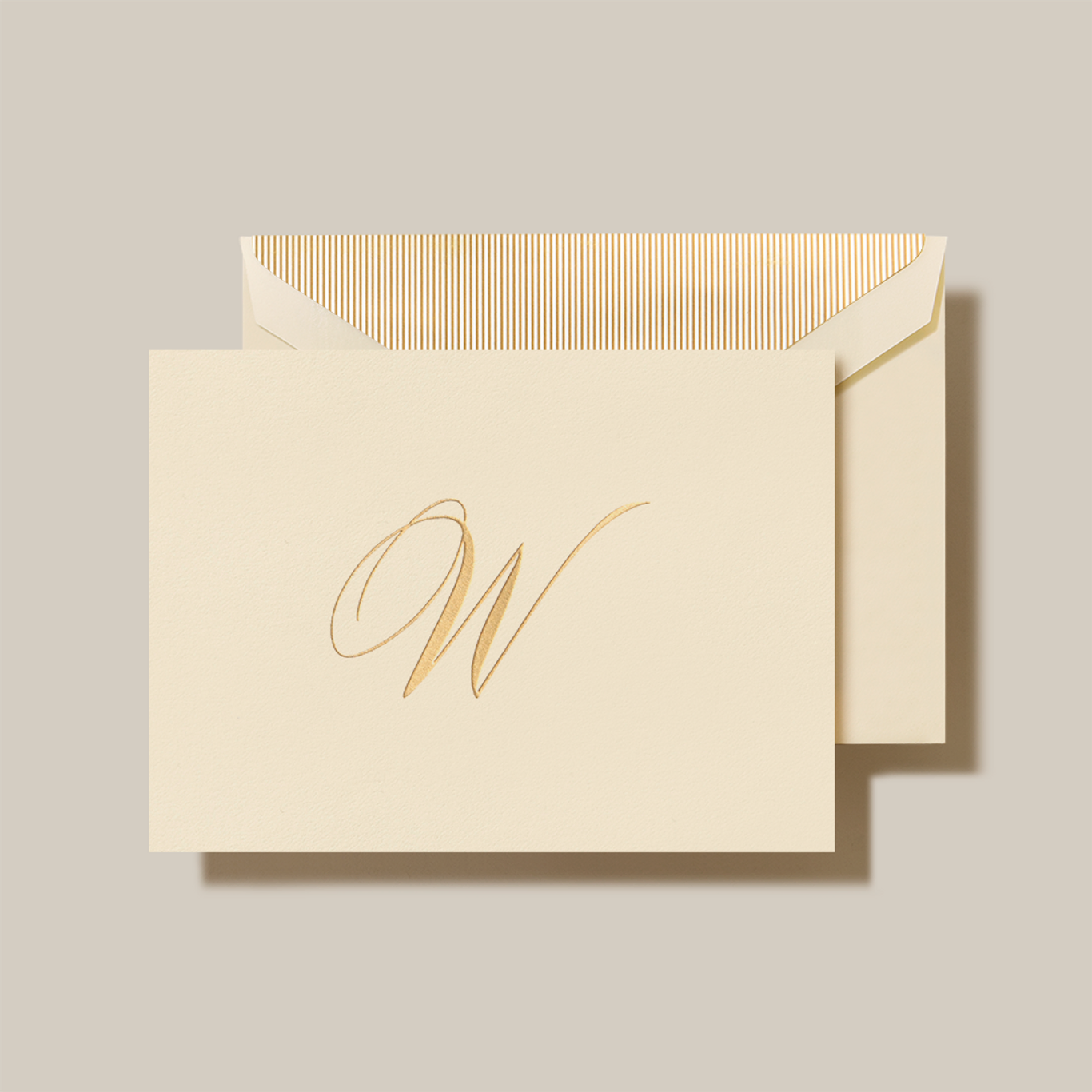 Crane Script Initial Folded Notecard, Set of 20