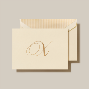 Crane Script Initial Folded Notecard, Set of 20