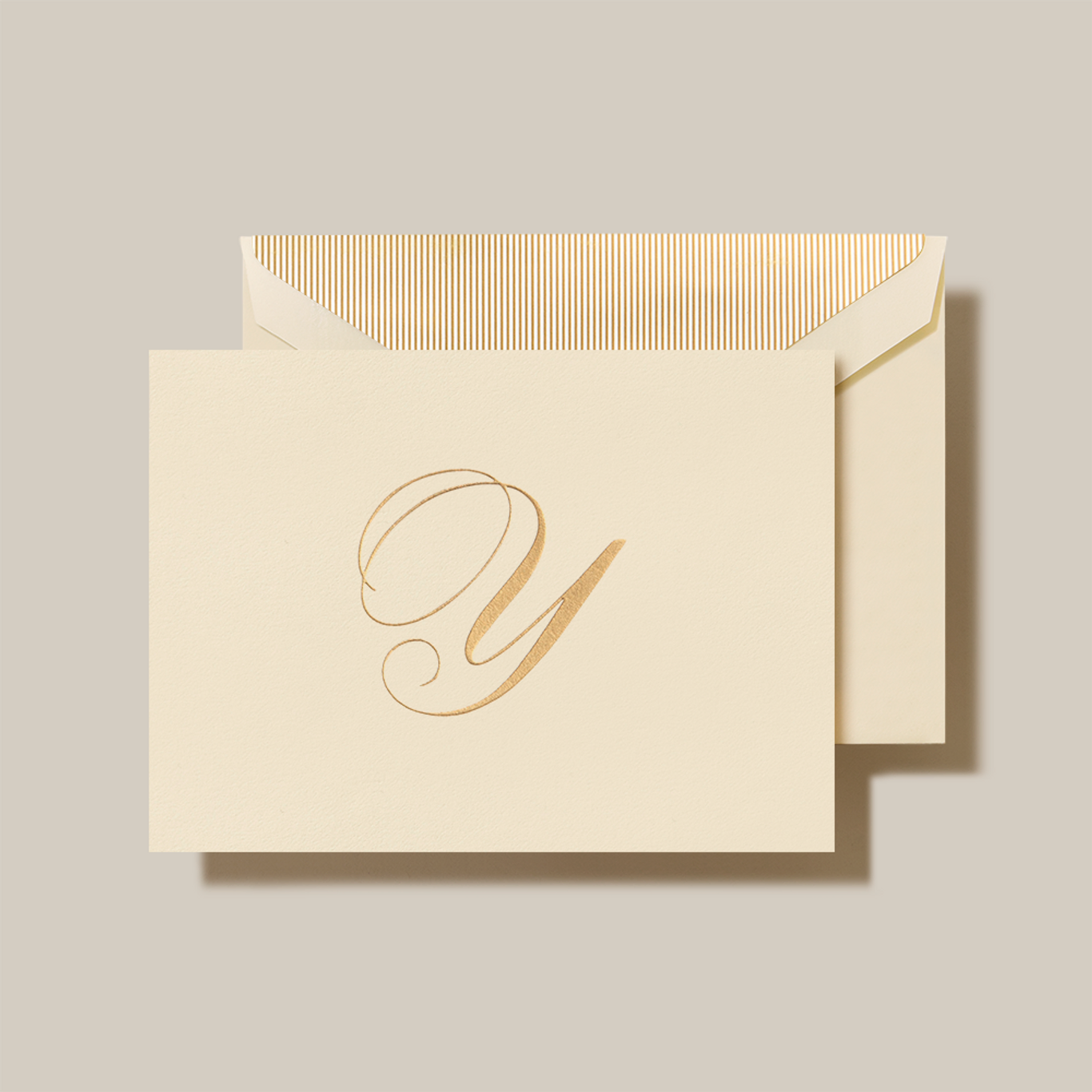 Crane Script Initial Folded Notecard, Set of 20