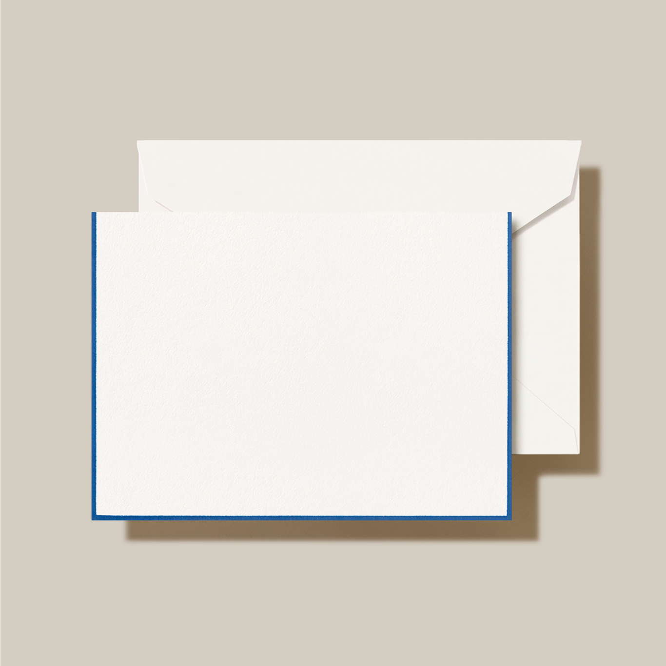 Crane Regent Blue Bordered Pearl White Note
