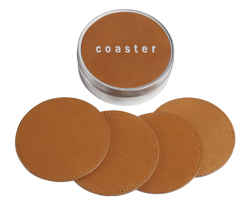 4 Coasters with Tin Box