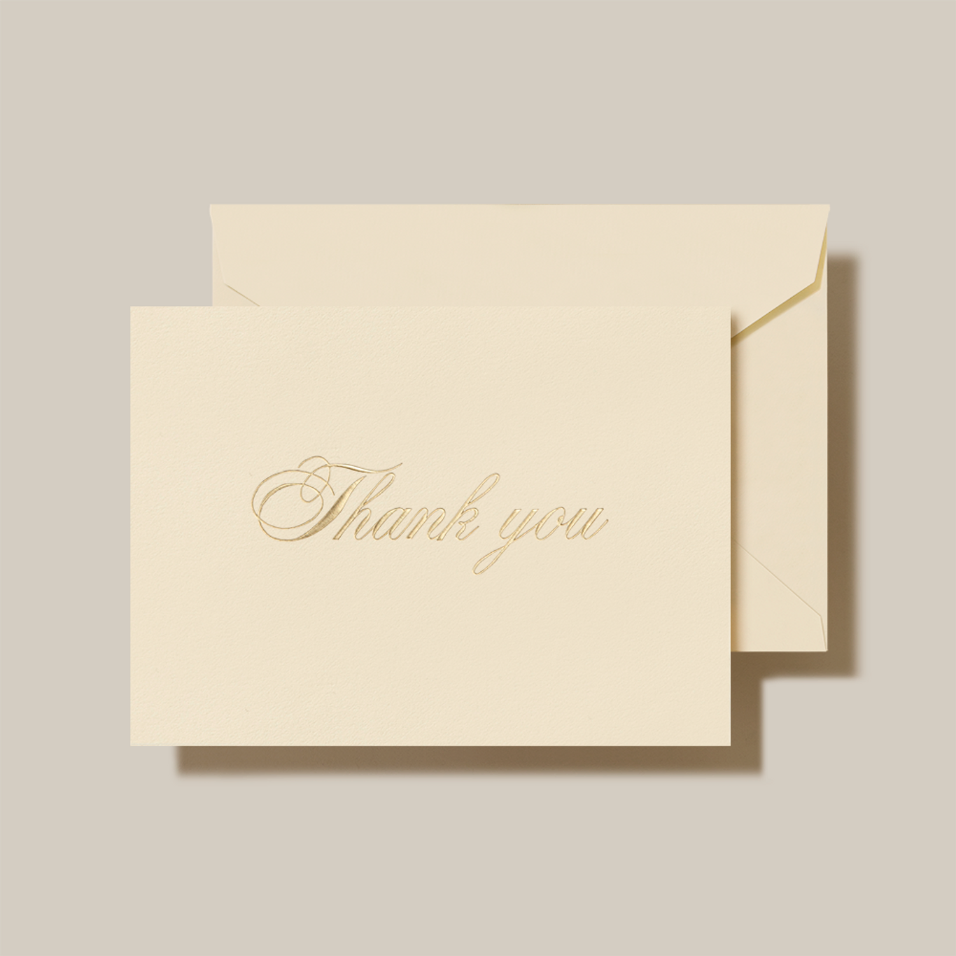 Crane Gold Script Thank You Note - Set of 10