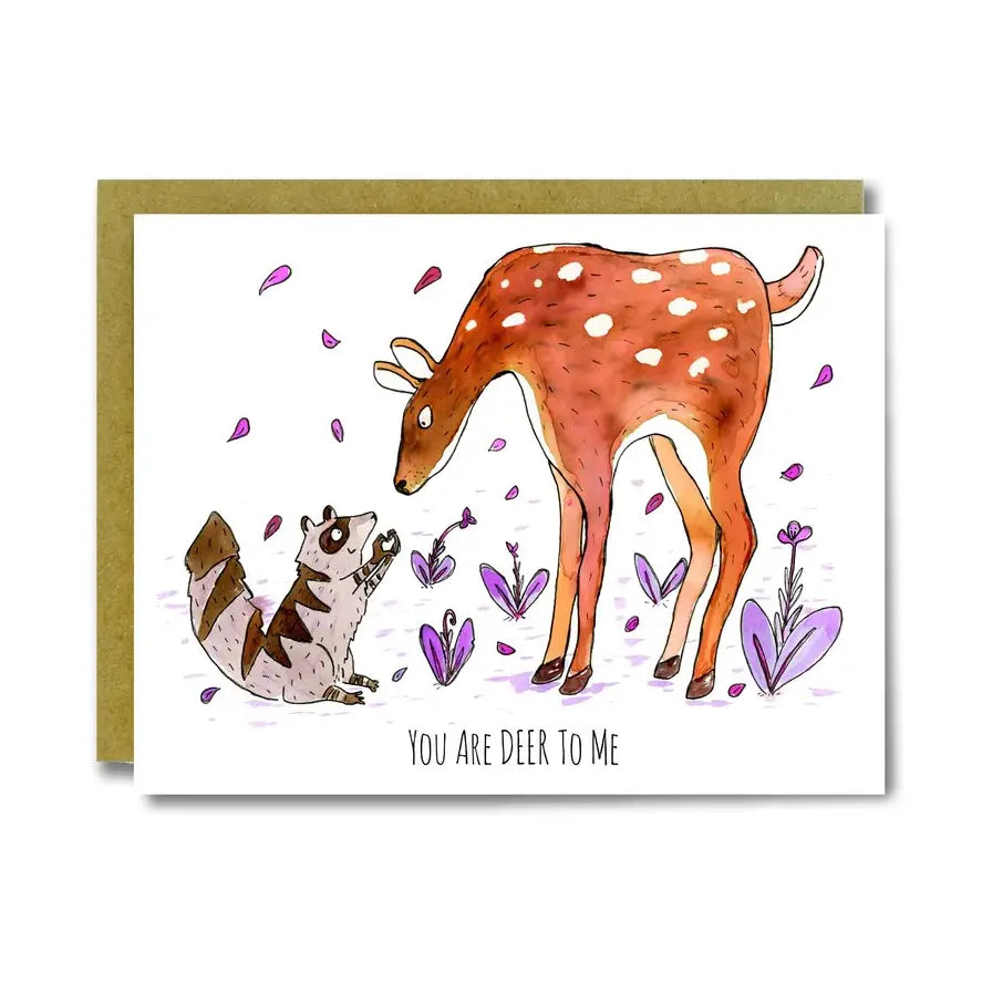 You Are Deer Funny Raccoon Lovecard