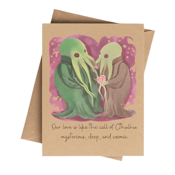 Cthulhu Mythos Bookstore Romantic Love Card or Valentine