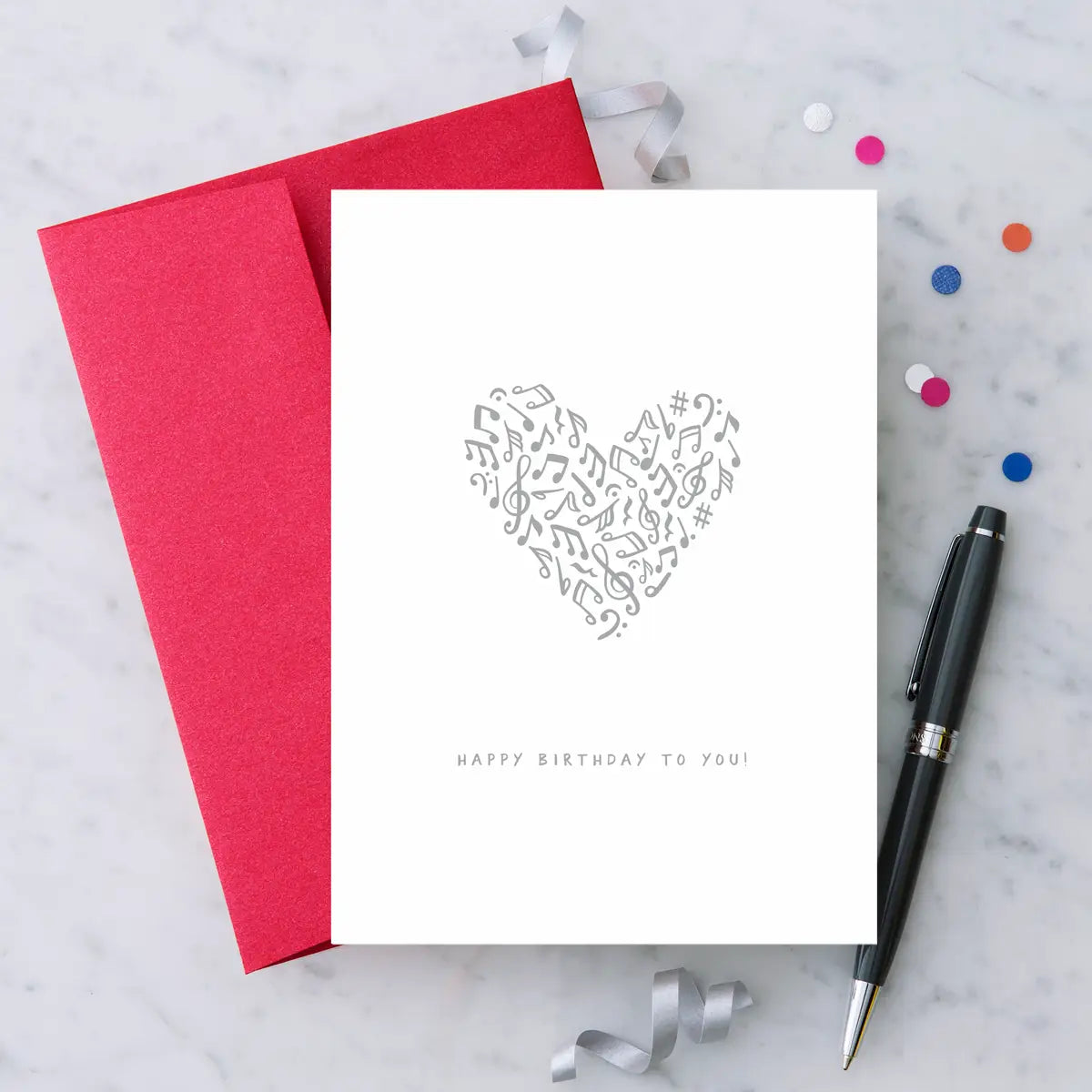 “Birthday Music Heart" Greeting Card