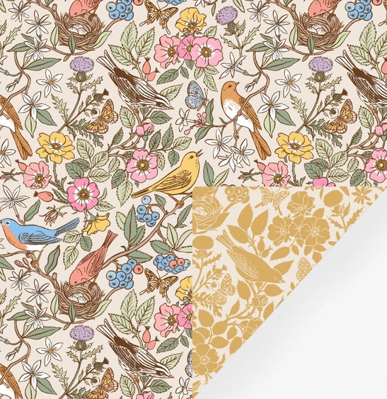 Songbirds Double Sided Wrapping Paper