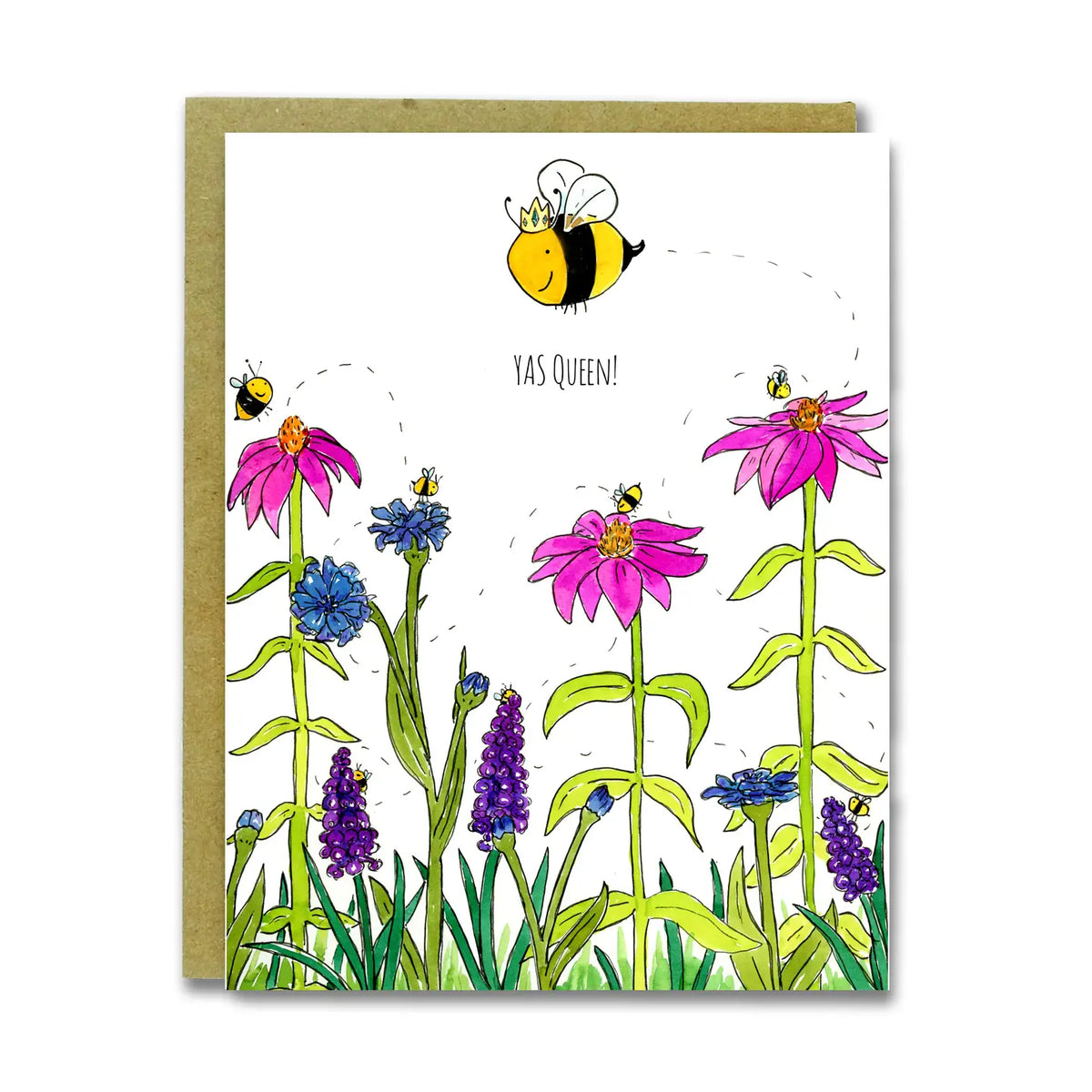 Yas Queen Cute Queen Bee Congratulations Card