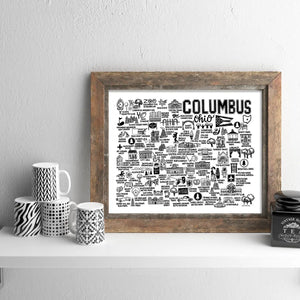 Columbus Ohio Map White