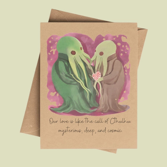 Cthulhu Mythos Bookstore Romantic Love Card or Valentine