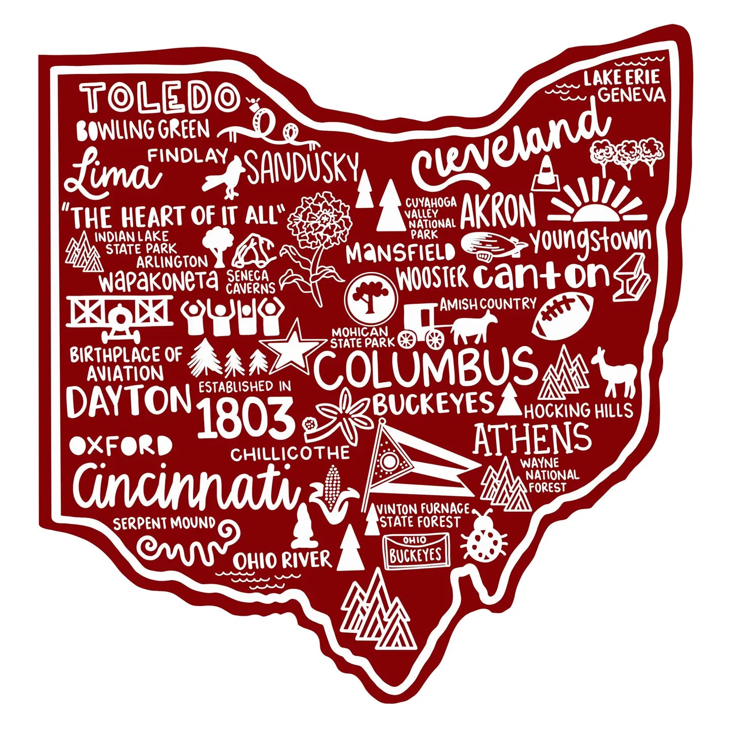 Ohio Map Sticker
