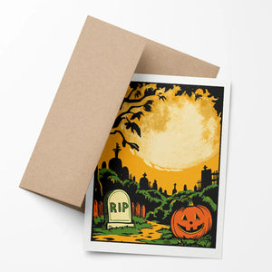 Graveyard Halloween Notecard