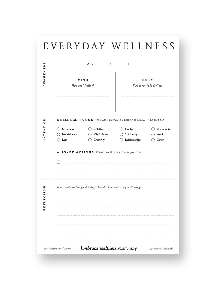 Everyday Wellness Notepad – On Paper