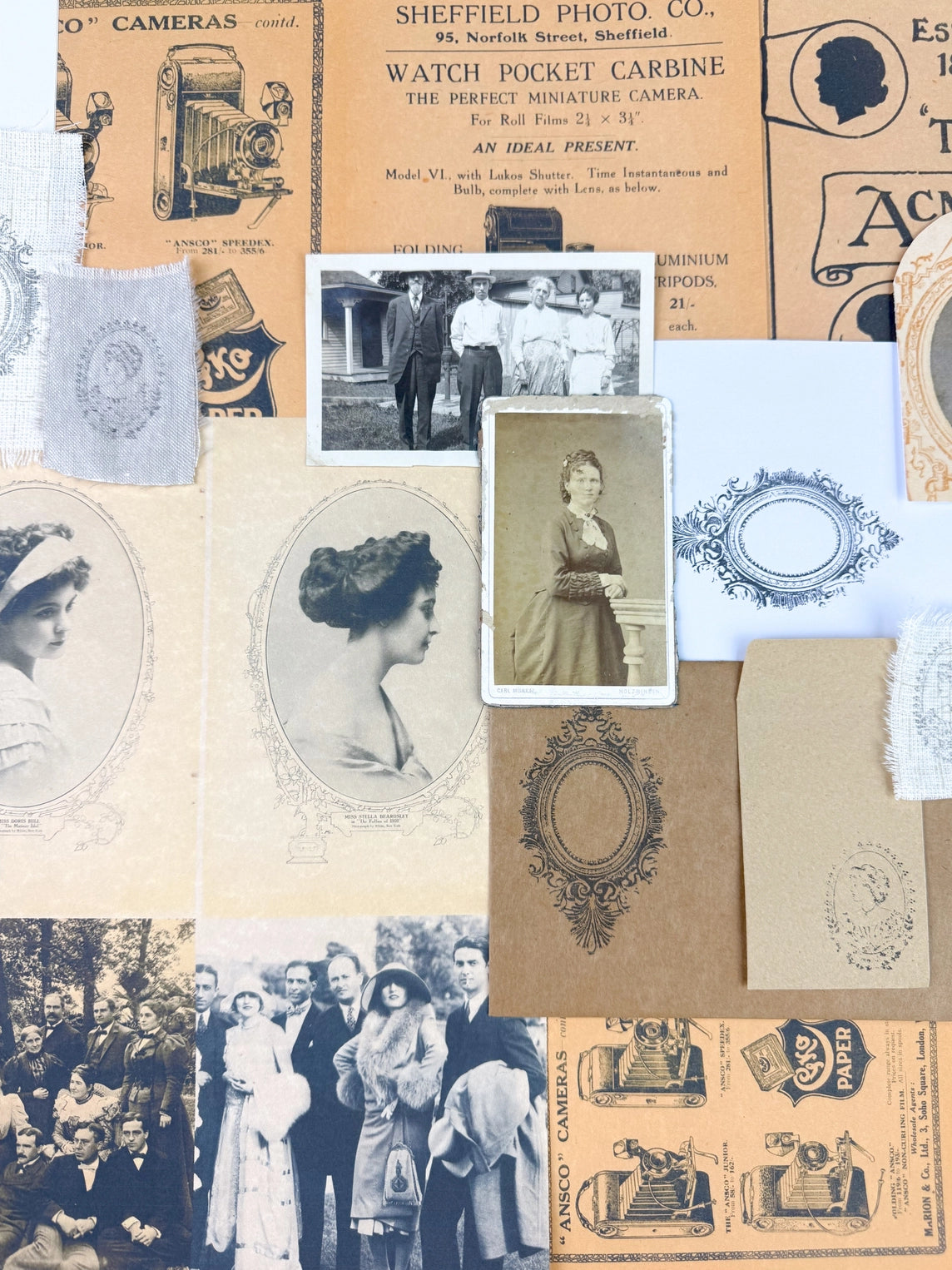 Portrait Ephemera Kit For Paper Crafting