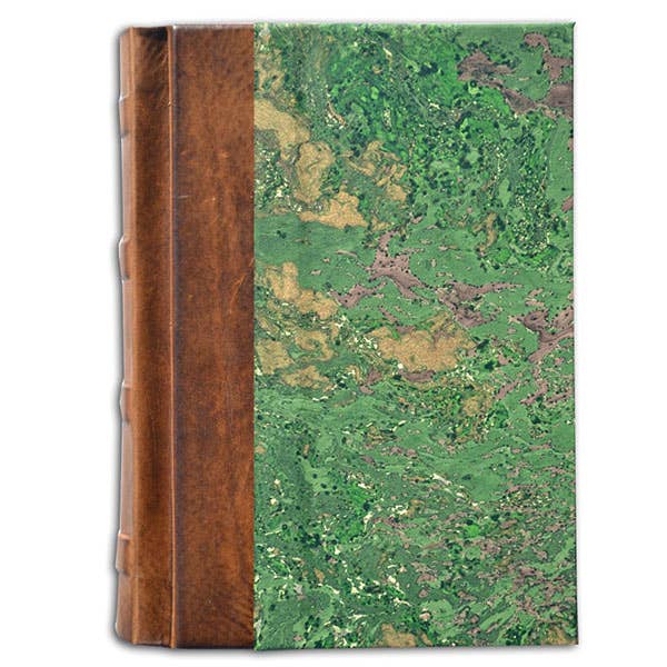 5x7 Marble Journal with Leather Spine