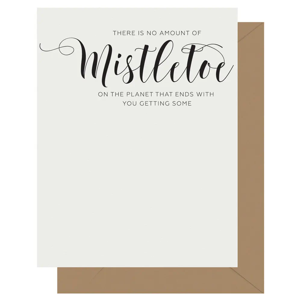 Holiday Crass Calligraphy Mistletoe Card