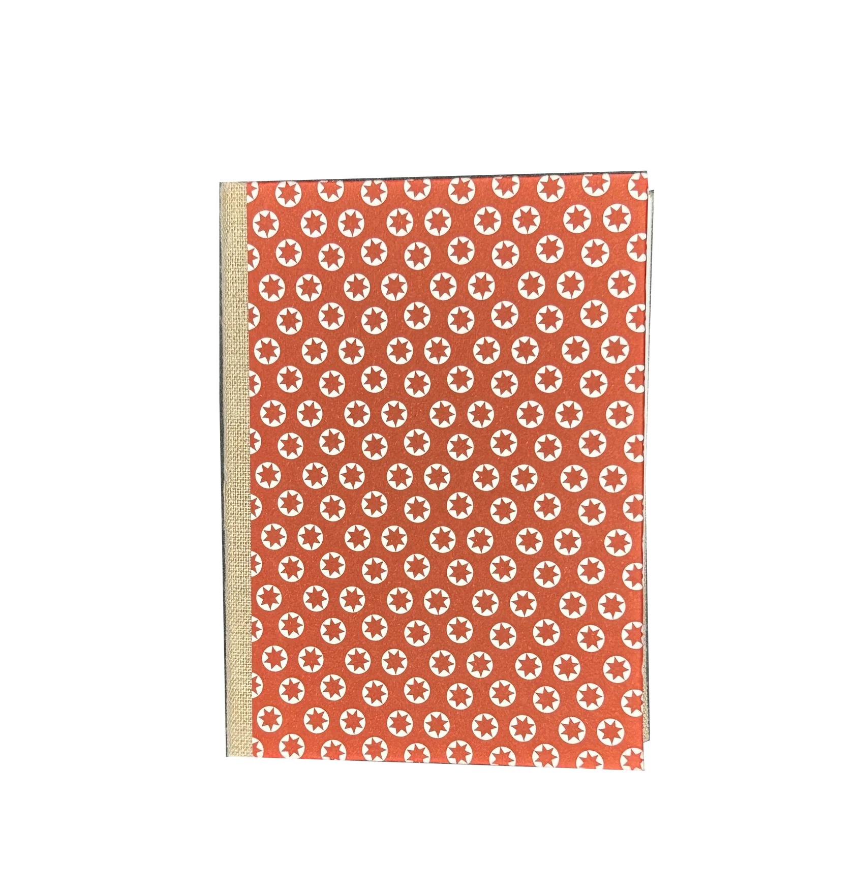 Hand Sewn Decorative Paper Hard Cover Journal (red stars)