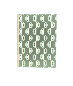 Hand Sewn Decorative Paper Hard Cover Journal (green waves)