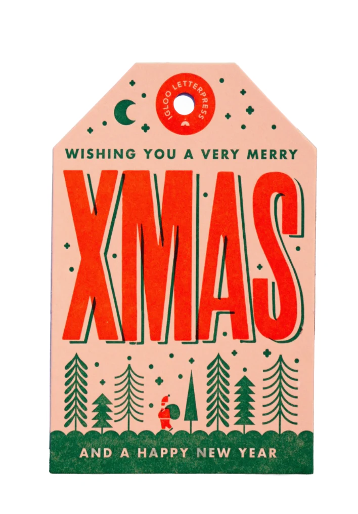 Xmas Tag Letterpress Card