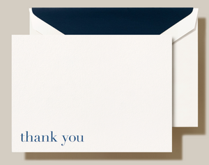 Crane Budoni Blue Thank You Card - Set of 10