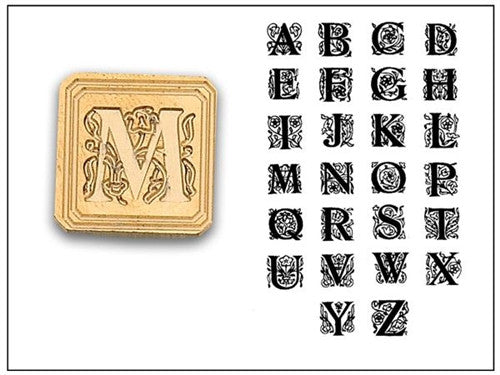 Initials Brass Sealing Wax Stamp w/ Wood Handle